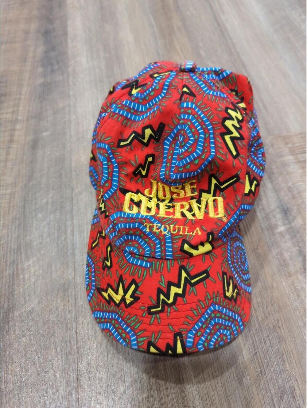 Vintage Jose Cuervo Tequila Aztec Print Snapback Hat Cap Wild 80s Lightning Bolt